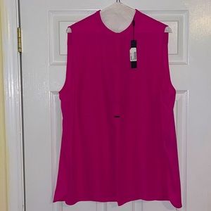 T Tahari: Purple sleeveless: 4 buttons up blouse